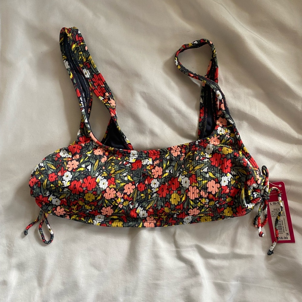Target Floral Bikini Top, Size Large